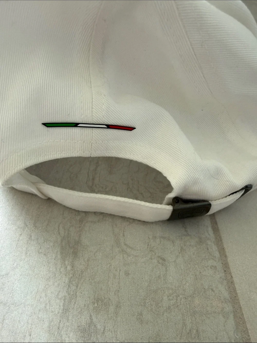 Lamborghini White Baseball Cap with Gold & Black Crest